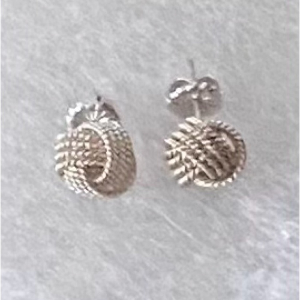 Sterling Silver Mesh Knot Stud Earrings